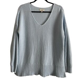 Lucky Brand Powder Blue V-Neck Knit Sweater Small